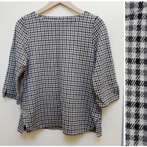 J. Jill Houndstooth Ponte Knit Boxy Top Blouse Size Small - Picture 3 of 12